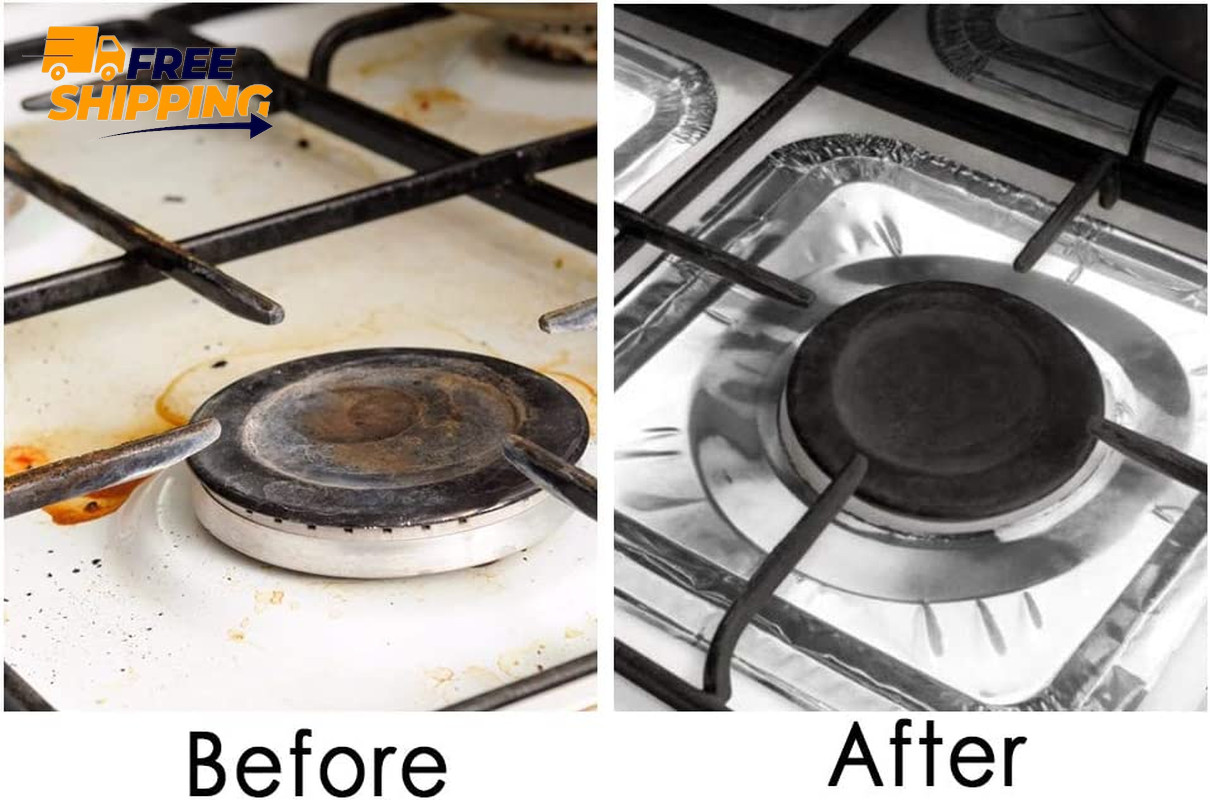 Aluminum Foil Gas Stove Burner Liners 50 Pack Stove Burner Covers Disposable 💪