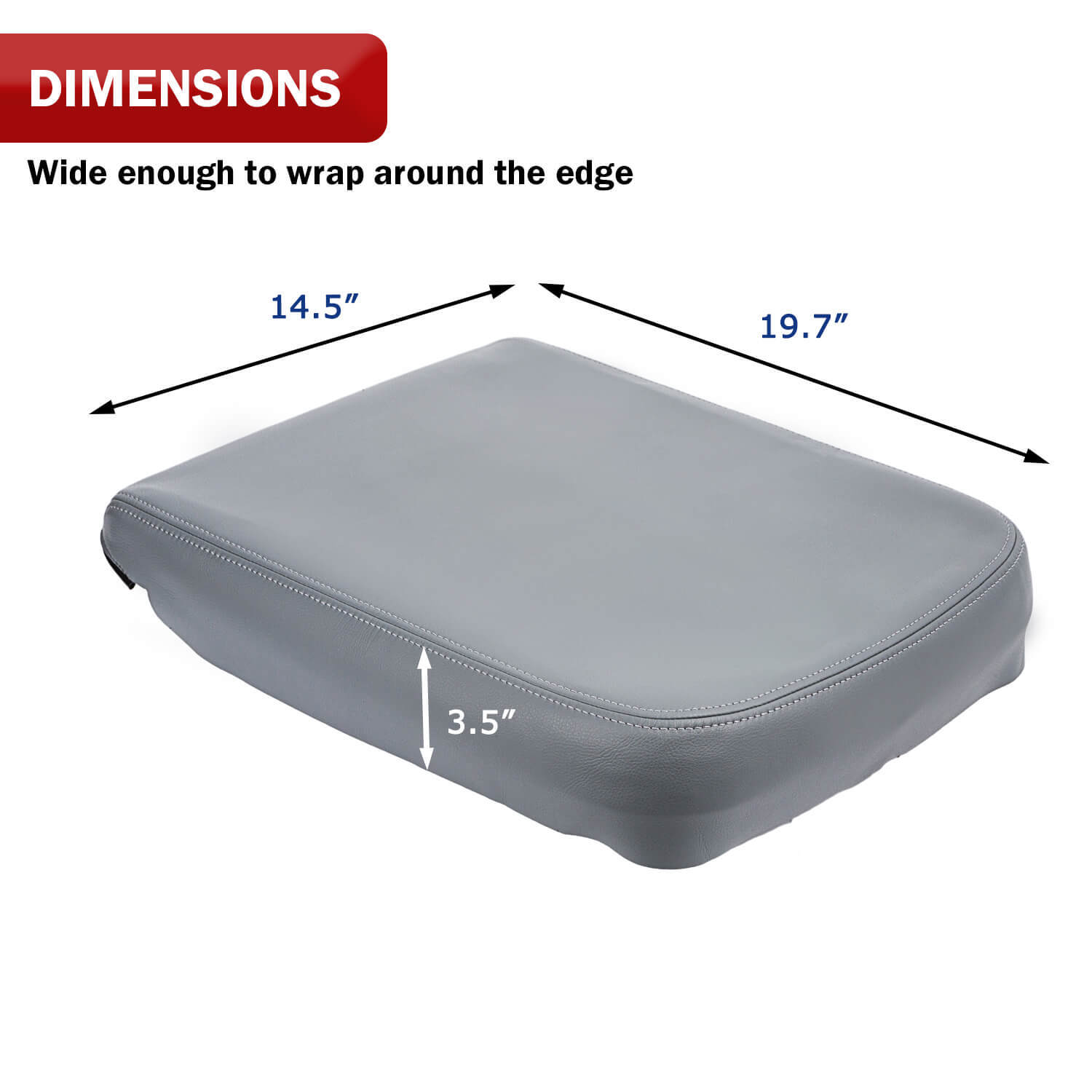 Fits 2002-2008 Dodge Ram 1500 2500 3500 Console Lid Armrest Cover Leather Gray