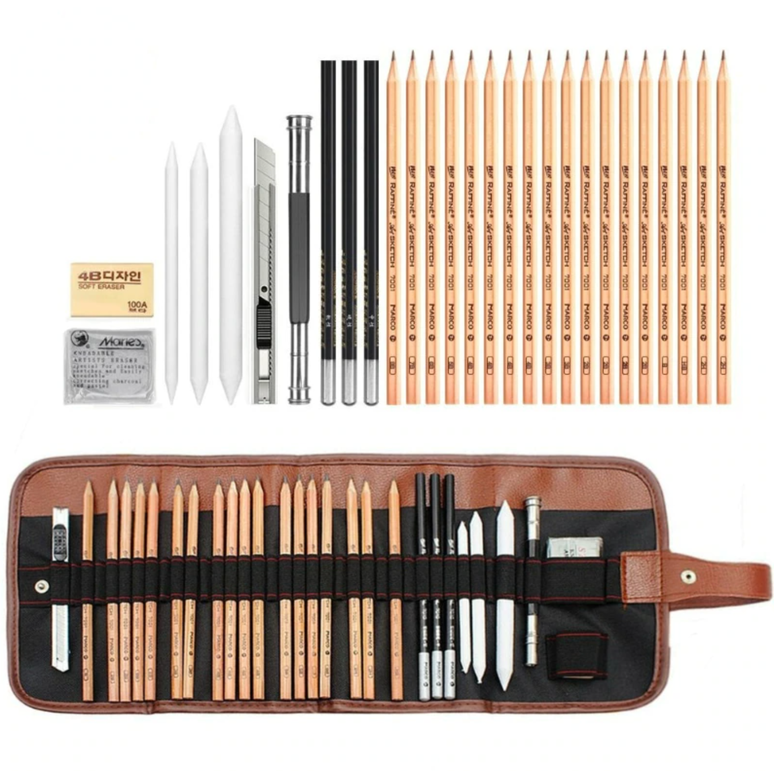 29PCS Professional Drawing Artist Kit Set Pencils And Sketch Charcoal Art Tools