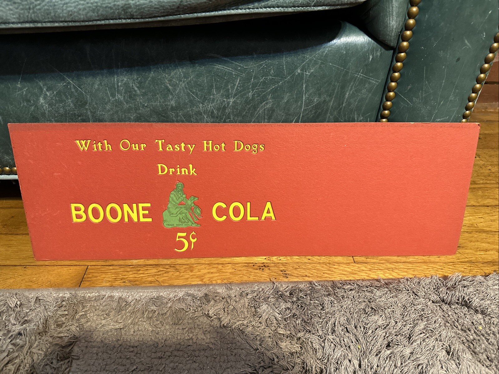 SCARCE BOONE COLA SODA ADVERTISING SIGN