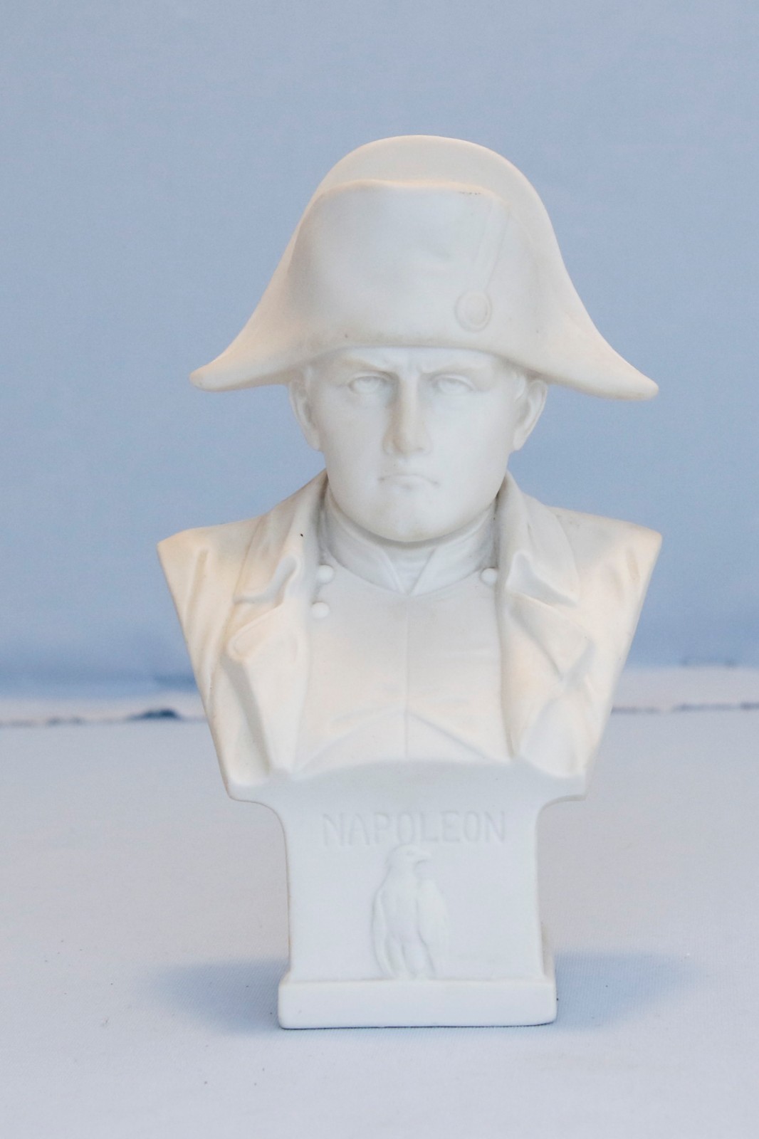 Antique White Bisque Porcelain Napoleon Bonaparte Bust Waterloo France