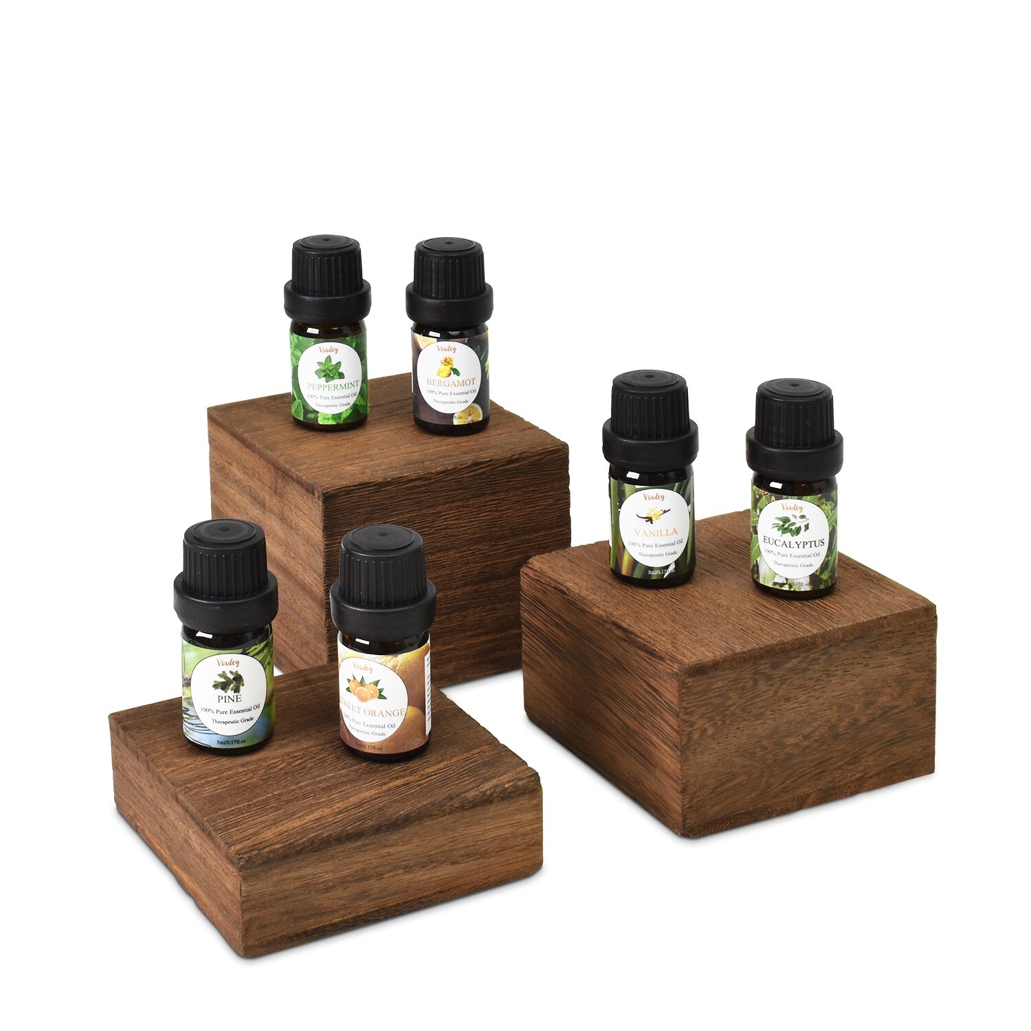 Wooden 3 Pcs Square Risers for Display, Brown Color