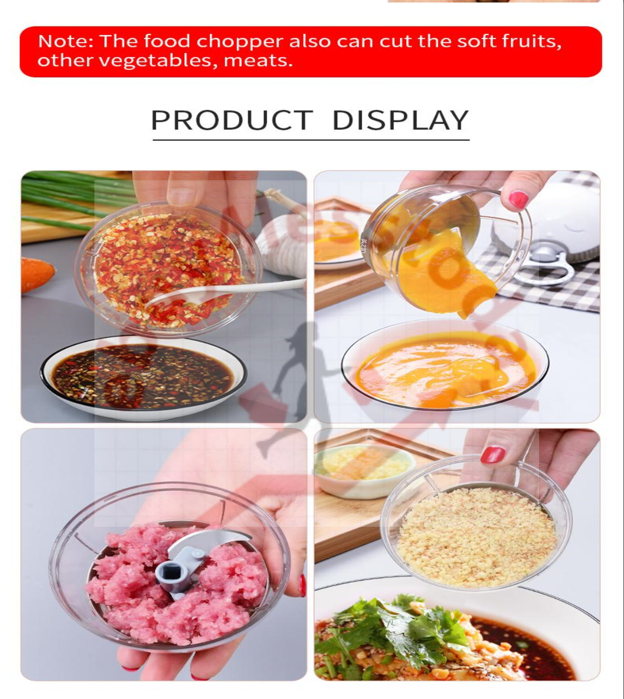 Multi-Functional Manual Food Chopper Compact Hand Held Vegetable Dicer Mincer