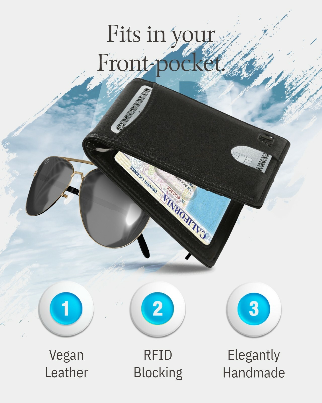 Slim Wallets For Men Bifold Mens Wallet With Removable Money Clip RFID Blocking