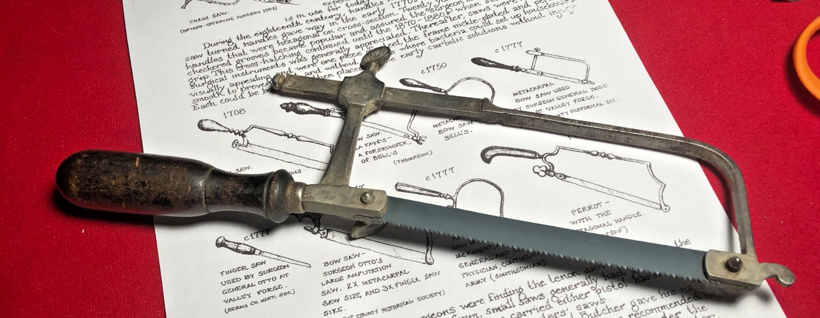 METACARPEL AMPUTATION SAW LIKE THE ONE USED BY GEN. OTTO IN 1777 - NO MAKER MARK