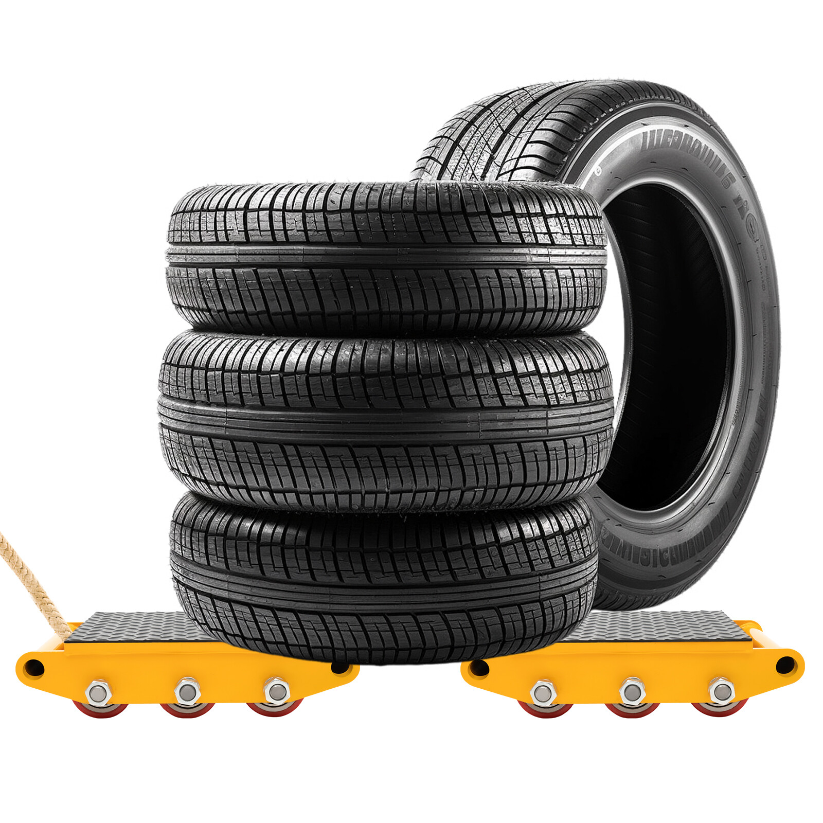 33000lbs 15 Ton Machine Dolly Skate Machinery Roller Cargo Trolley Heavy Duty