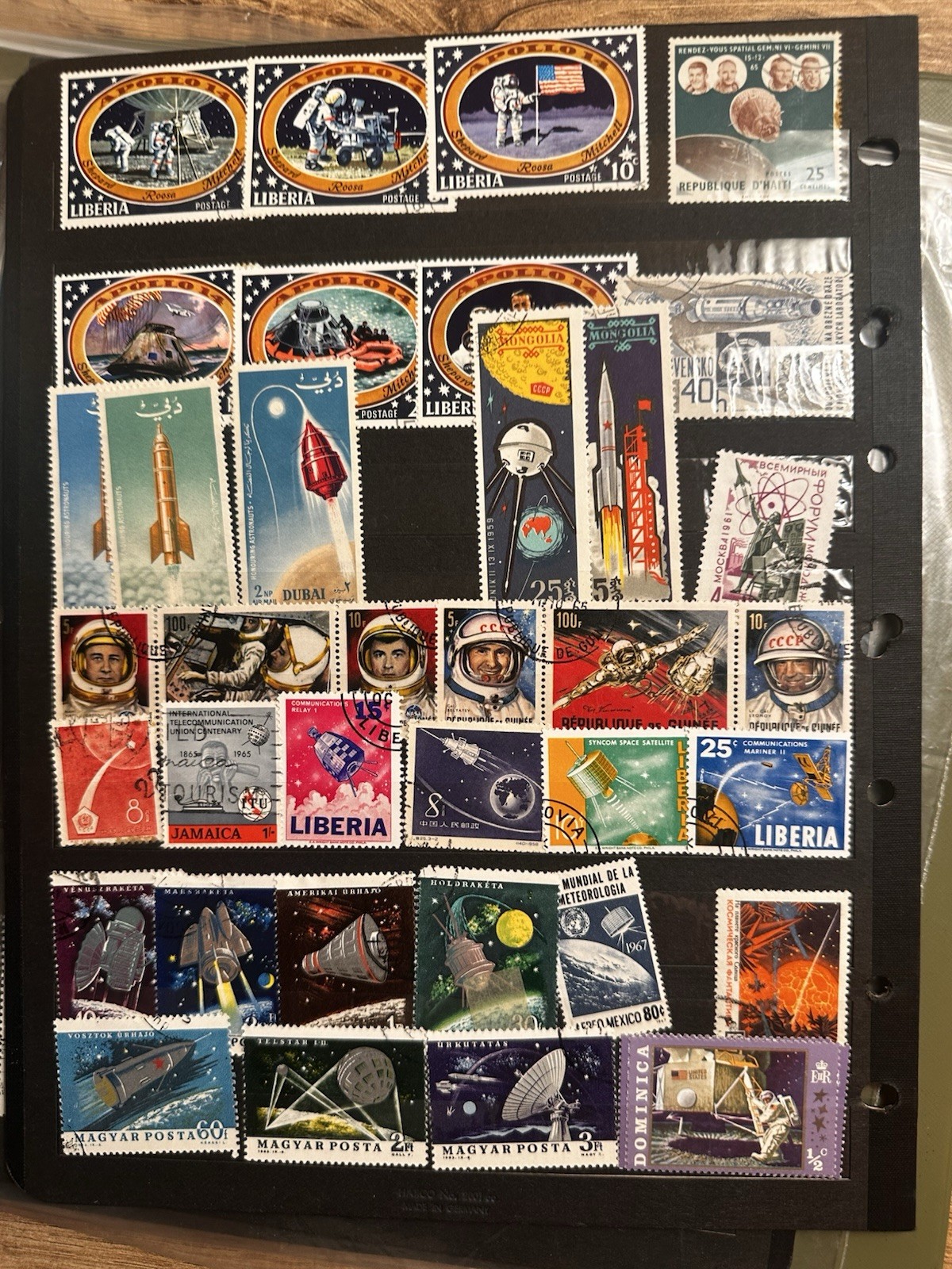 Cold War Space Race Stamp Collection USSR NASA Apollo Vostok Thematic Lot