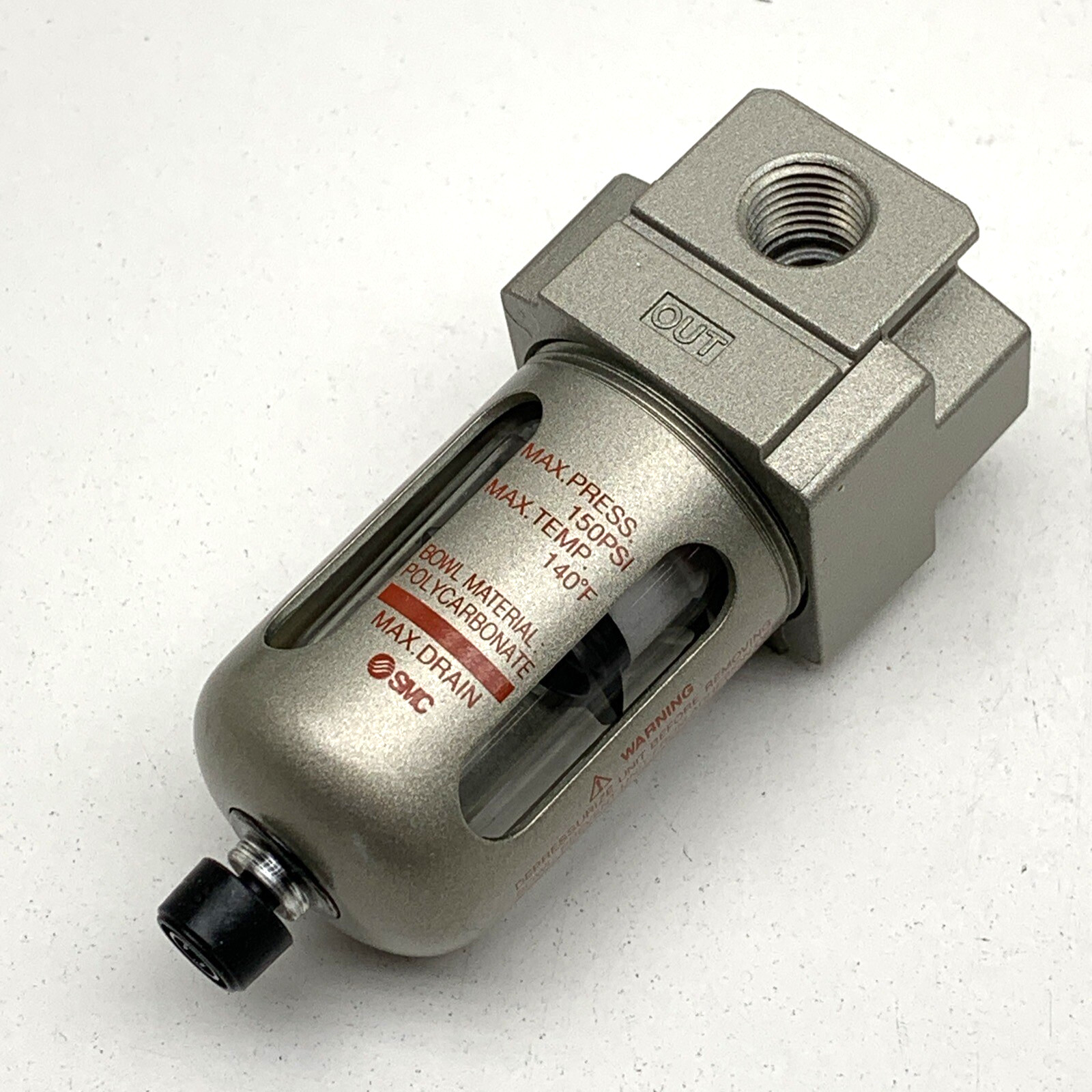 SMC AF20-N02-CZ Modular Compressed Air Filter 1/4" NPT, 150PSI, Auto Drain