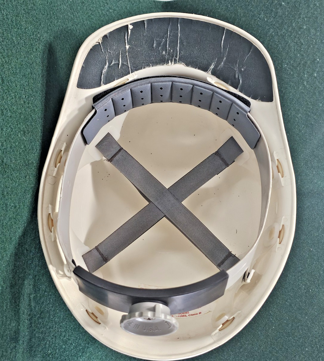 ✨Vintage Dupont 1986 Fibre-Metal Hard Hat Helmet w/Liner USA MADE in Chester PA✨