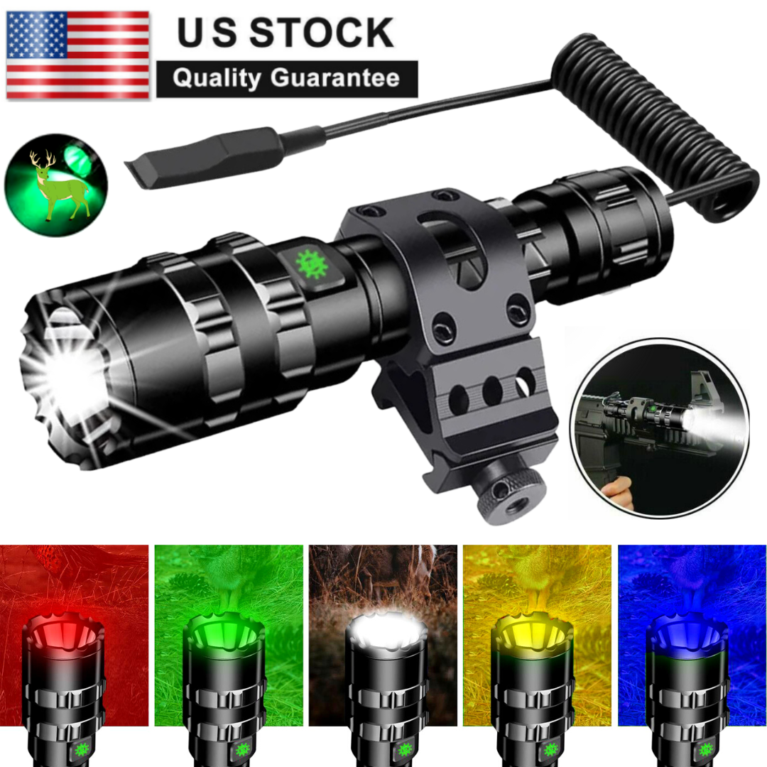 Linterna LED RecargableTactica Militar de Alta Potencia Para Armas Rifles 2 en 1