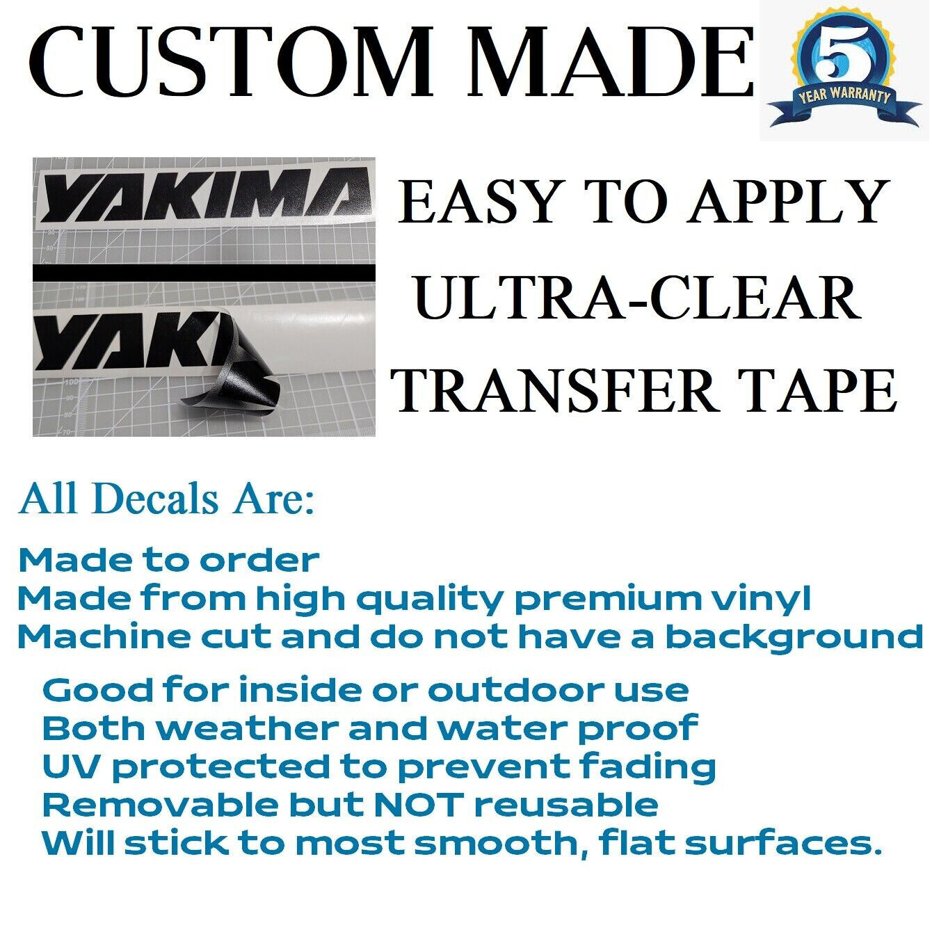 Custom Text Vinyl Lettering Sticker Decal Personalized -ANY TEXT - ANY NAME - [2