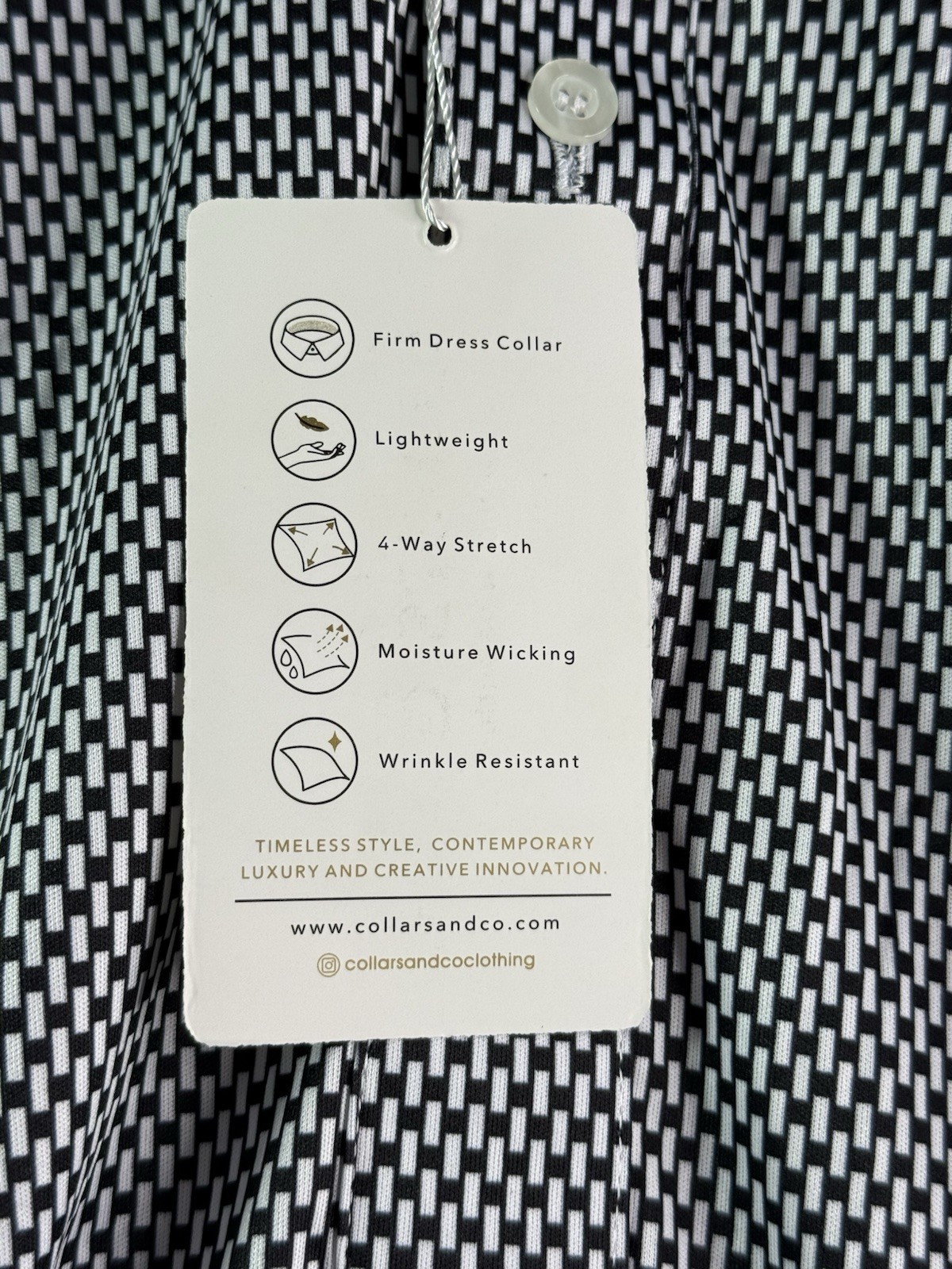 Collars & Co Vantage Black Dress Collar Polo Shirt Men's Medium