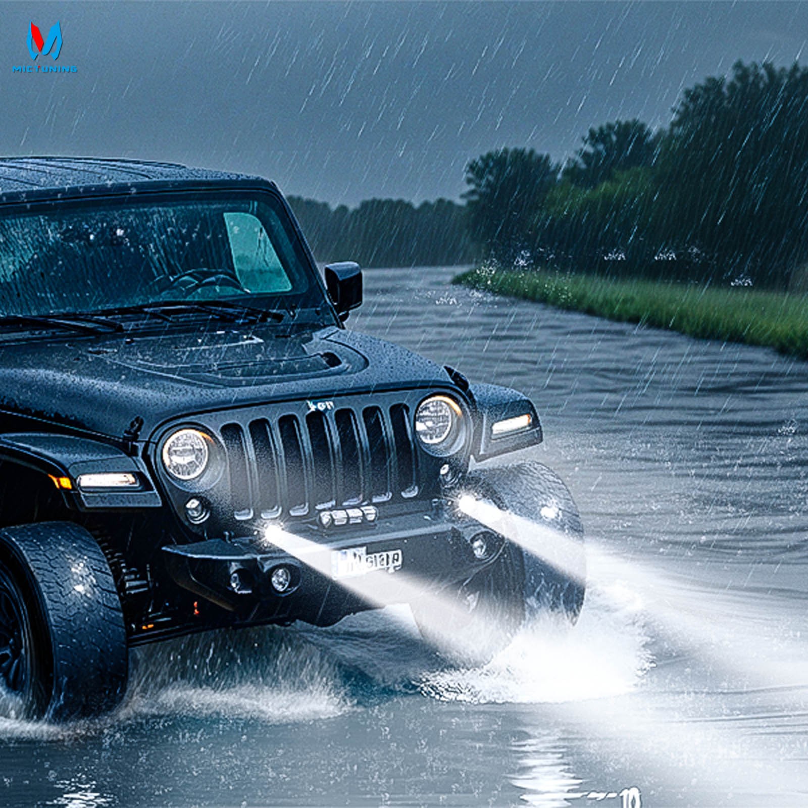 MICTUNING Light Pods 3 Inch 72W Square Off-Road Driving Fog Lamp Spot Flood Beam