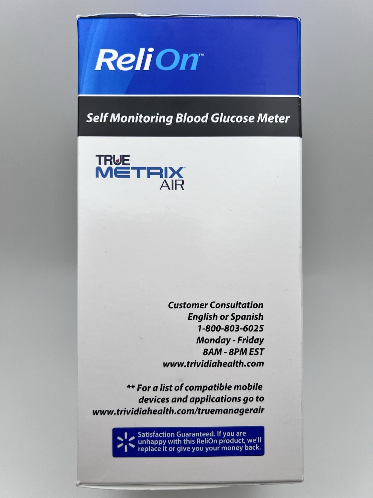 New Reli On TRUE METRIX Air Self-Monitoring Blood Glucose Meter Bluetooth Smart