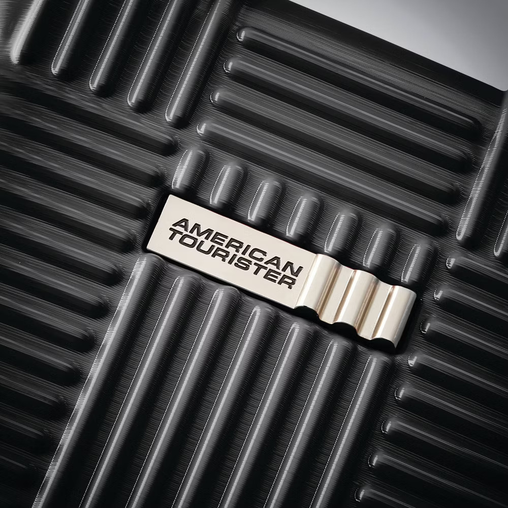 American Tourister Checkered Hardside Carry On Spinner Suitcase Black