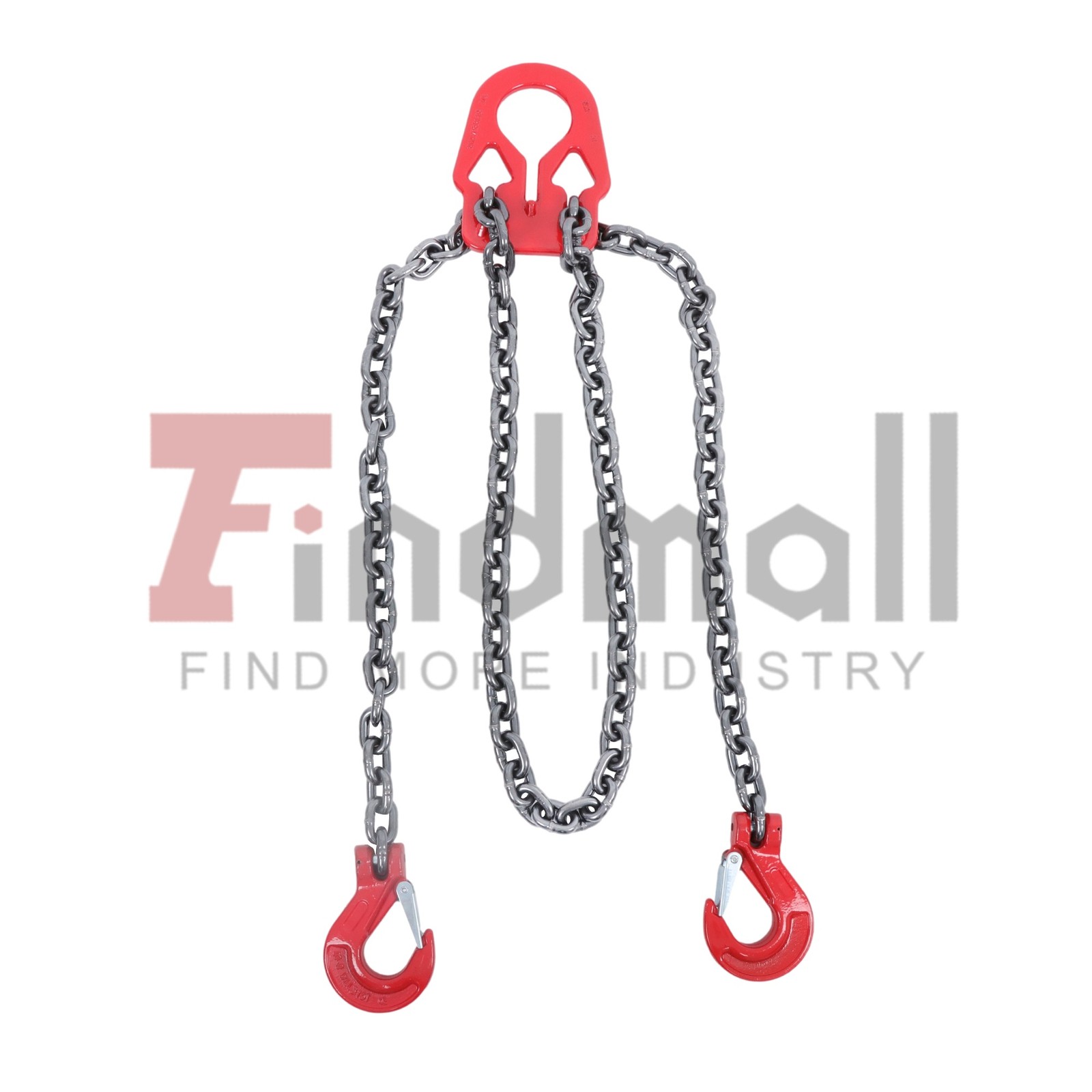 3/8" x10ft Chain Sling G80 7100lbs Lifting Chains with Adjuster Hooks 2 Legs Red