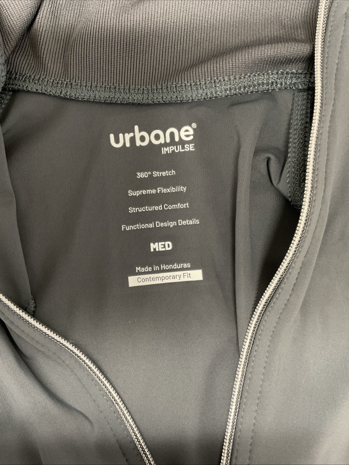 MEDIUM Urbane Impulse Slim Fit Extreme Stretch Scrub Jacket Women 9742 Graphite