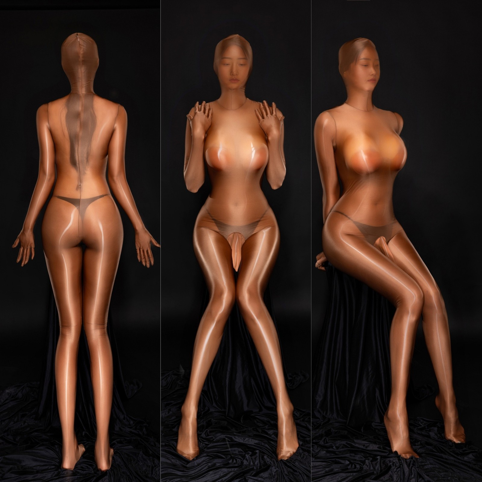 Sexy Oil Shiny Glossy Bodysuit Full Body Stocking Lingerie Jumpsuit Pantyhose