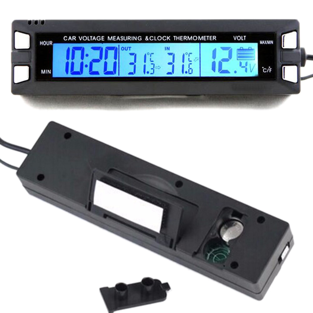 Multifunctional Car Luminous Clock Car Thermometer Voltmeter Temperature Alarm