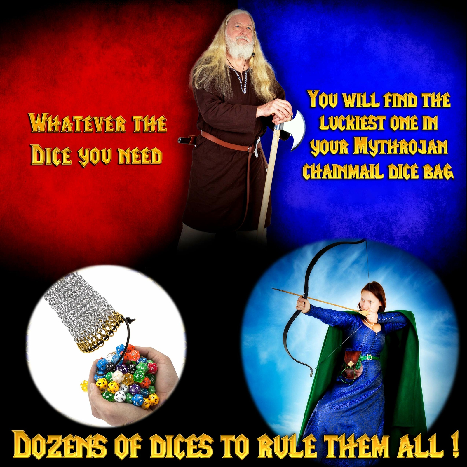 Chainmail DnD Dice Bag Pouch Drawstring Medieval RPG Playing Renaissance LARP