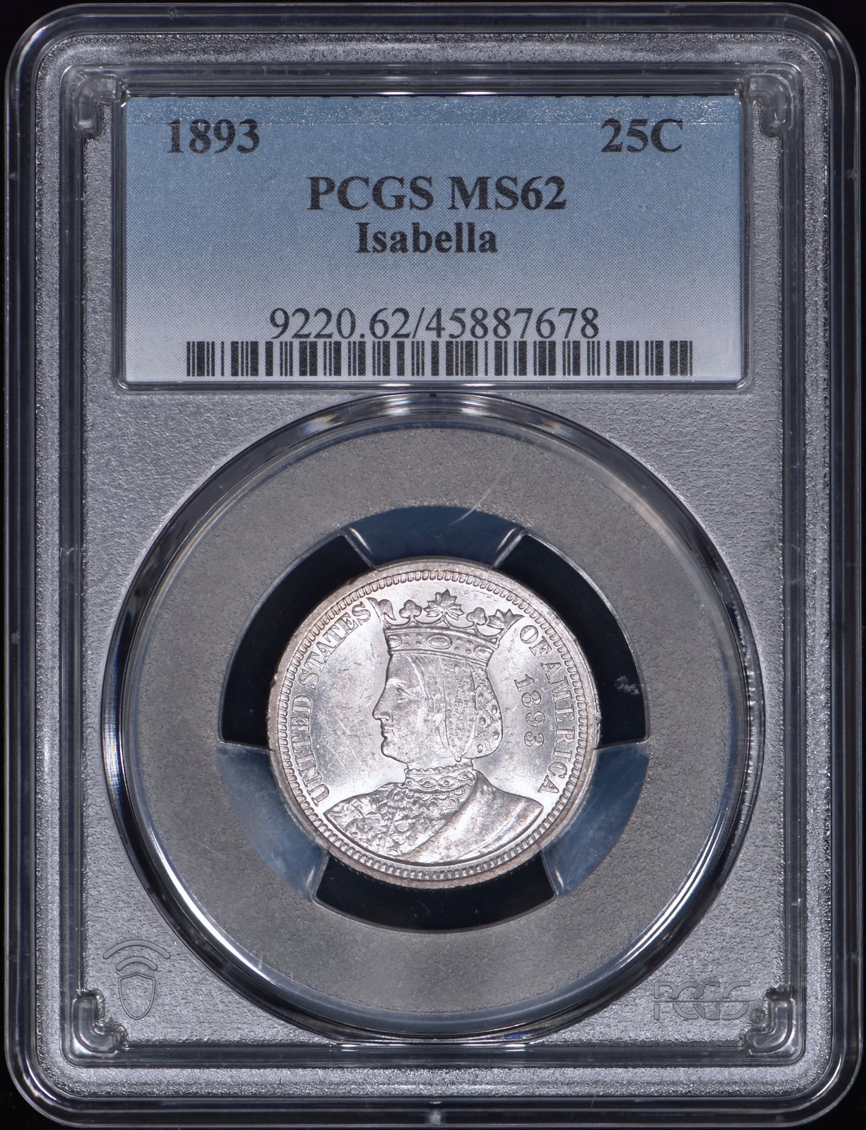 1893 Isabella Commemorative Quarter PCGS MS62