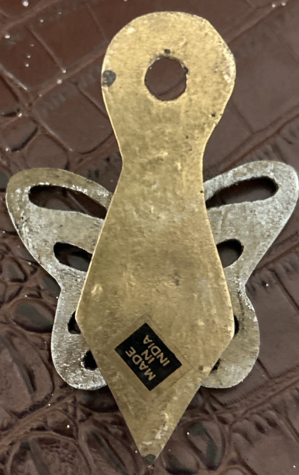 Brass Butterfly Hanging Wall Clip Silver Color Made In India Paperclip