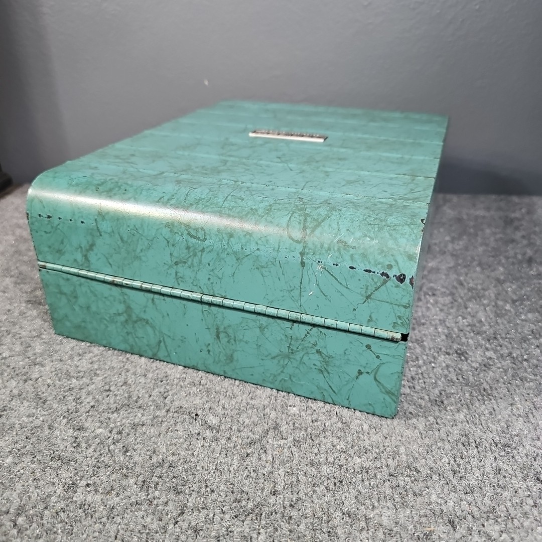 Sears Roebuck And Co. “TOWER” Green Marbled Lock Box No Key Vintage MCM