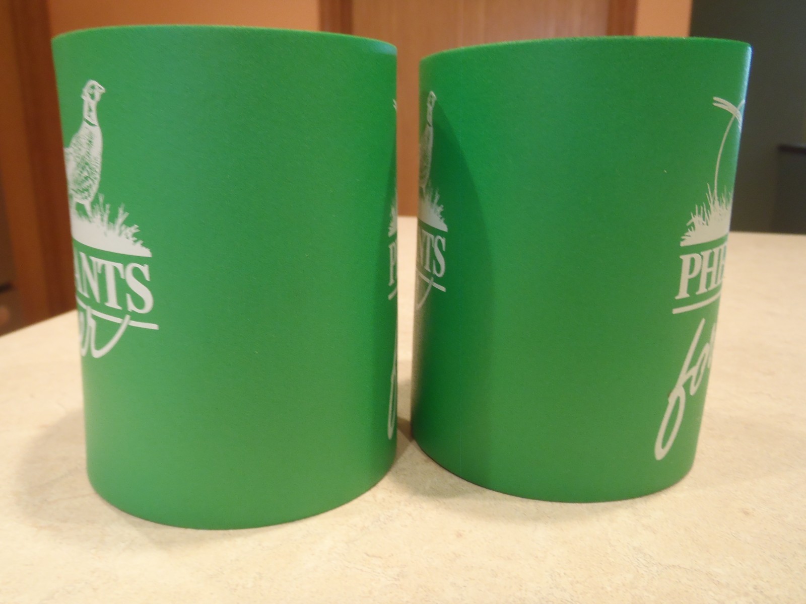 Vintage Pheasants Forever Can Koozie Lot of 2 Green Foam