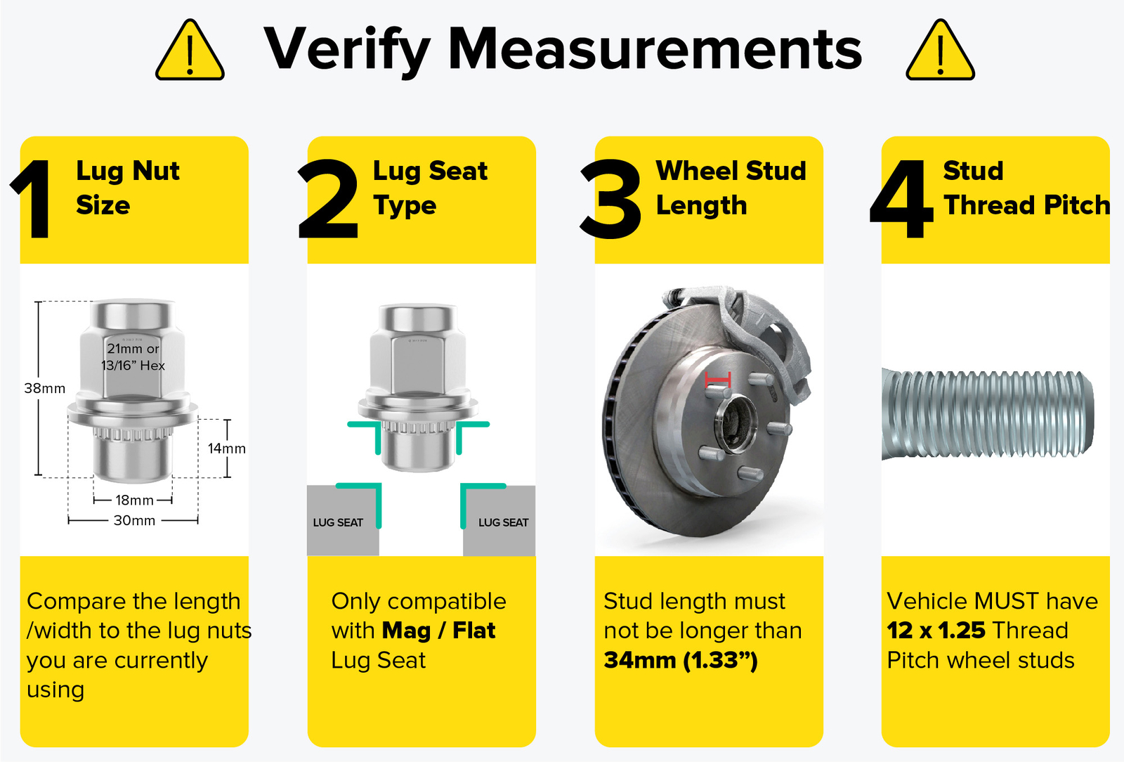 20pc OE Mag Style Lug Nuts with Washer | 12x1.25 | for Nissan Infiniti (Chrome)
