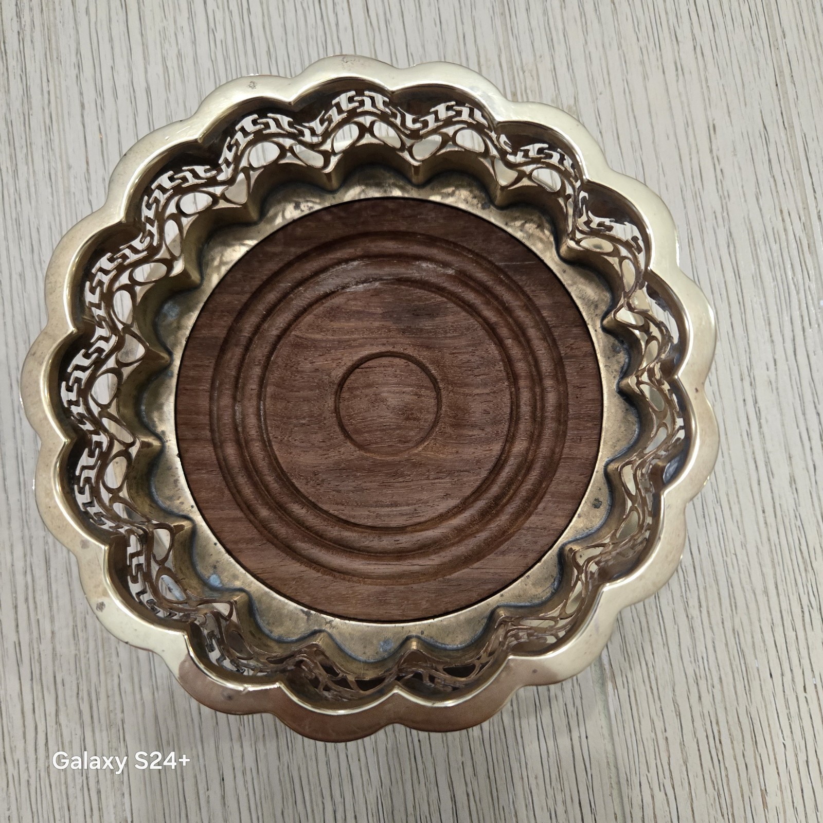 Vintage Mottahedah Rosewood and Brass Wine Bottle Holder Natchez Foundation