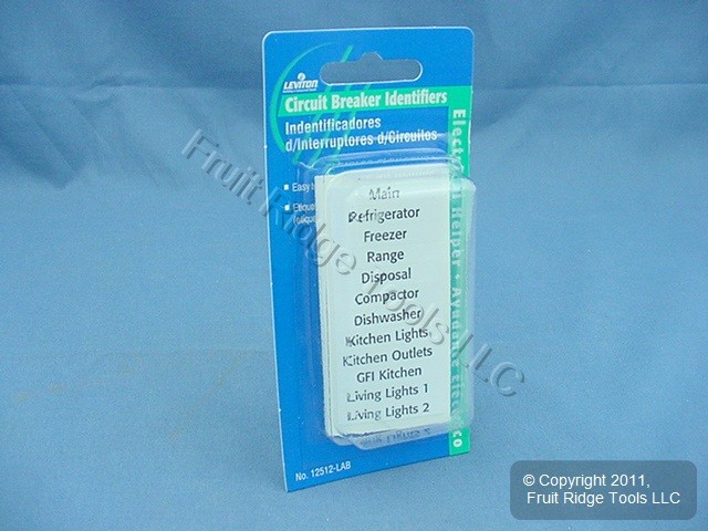 30 Package 68 Circuit Breaker Labels Electric Wiring Panel Identifiers 12512-LAB