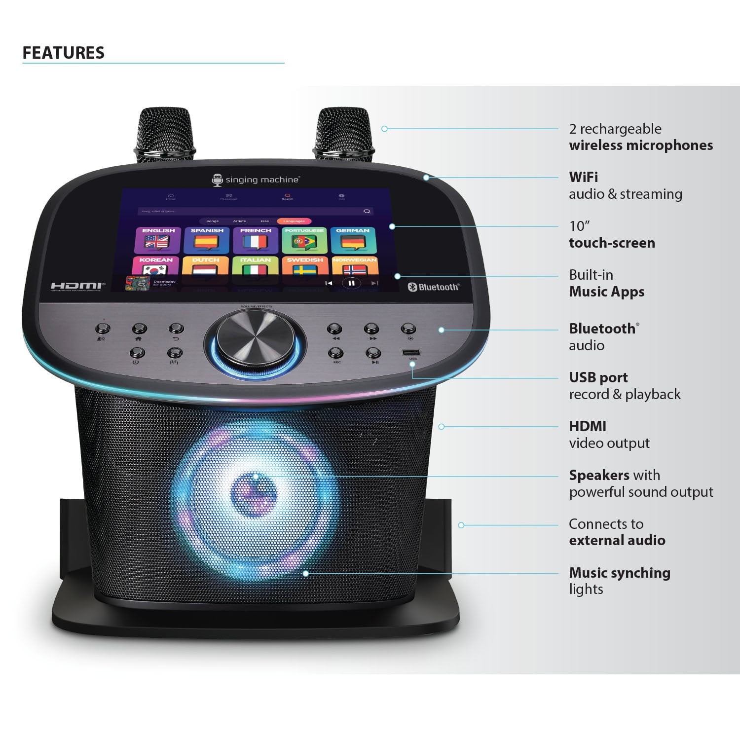 The Singing Machine Pulse Karaoke-Premium Wi-Fi Karaoke System