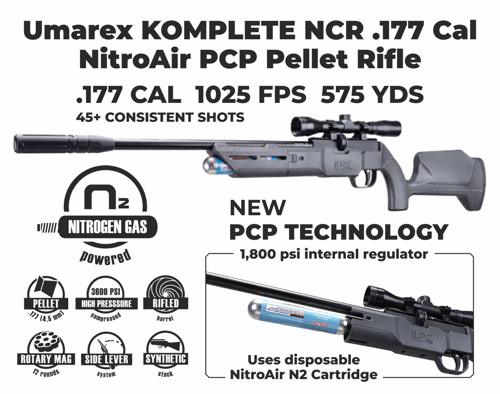 Umarex Komplete NCR .177 caliber Side lever PCP Air rifle 2251556