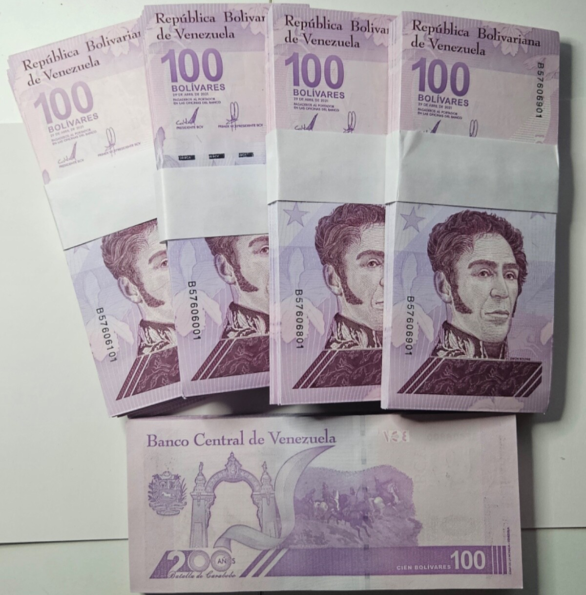 VENEZUELA 100 DIGITALES 2021 100 million bolivars USA SELLER 100 bundle w/COA!