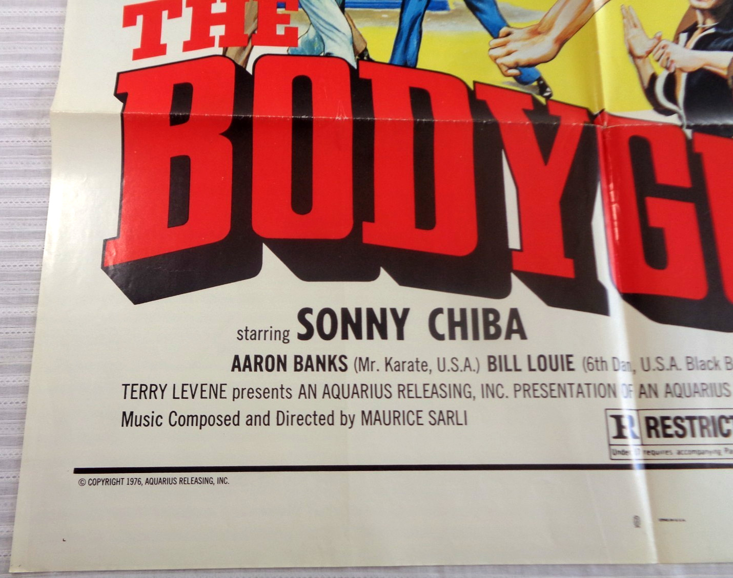 THE BODYGUARD Movie Poster 1976 - One Sheet Original - Sonny Chiba VG!