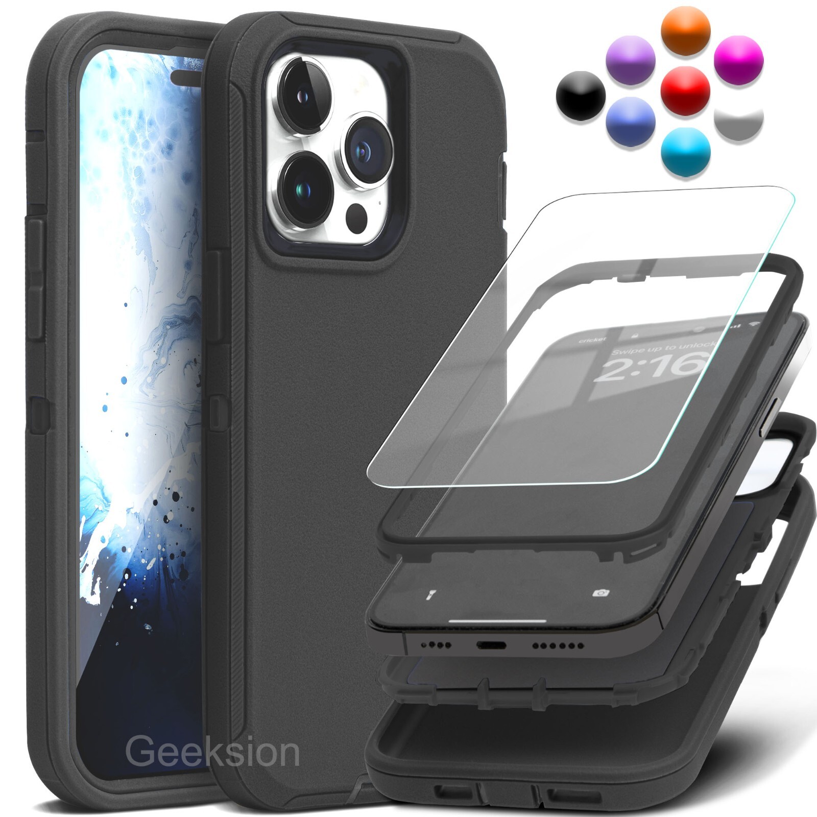For iPhone 17 Air 16e 15 14 13 12 11 Pro Max XR X Max Rugged Shockproof Case