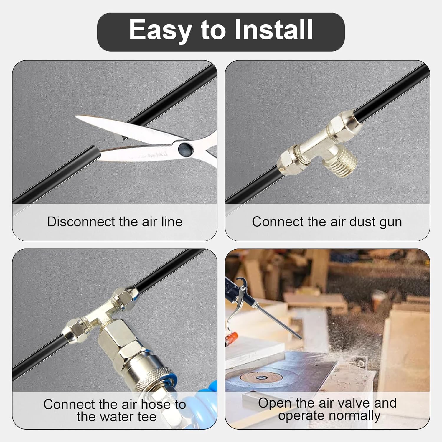 Air Blow Gun Kit,Heavy Duty Air Seat Blow Gun Kit for Semi Truck with 16ft Long