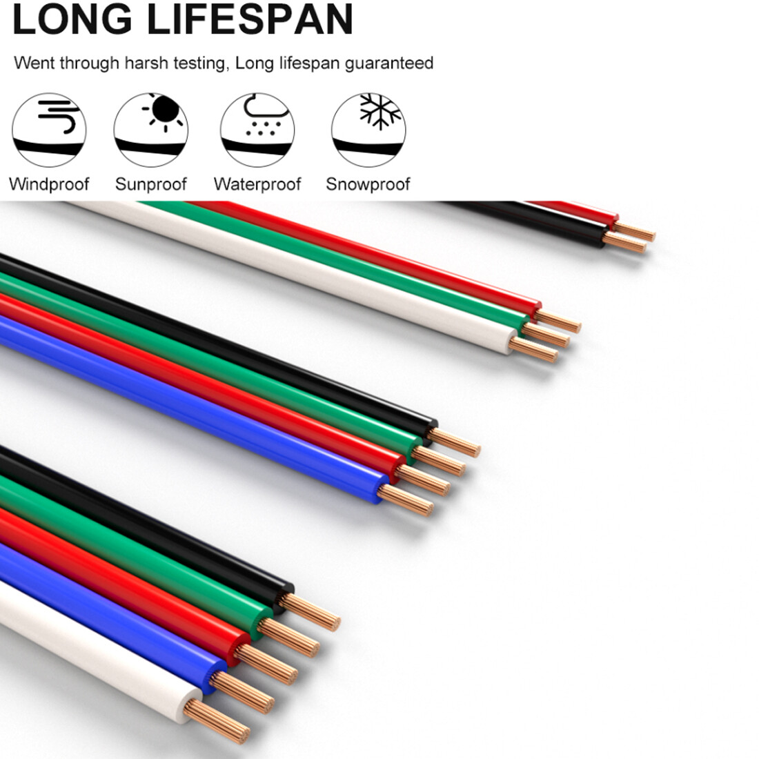 2/3/4/5/6-Way PVC Multi Flat Ribbon Cable Wire LED Light strip cable