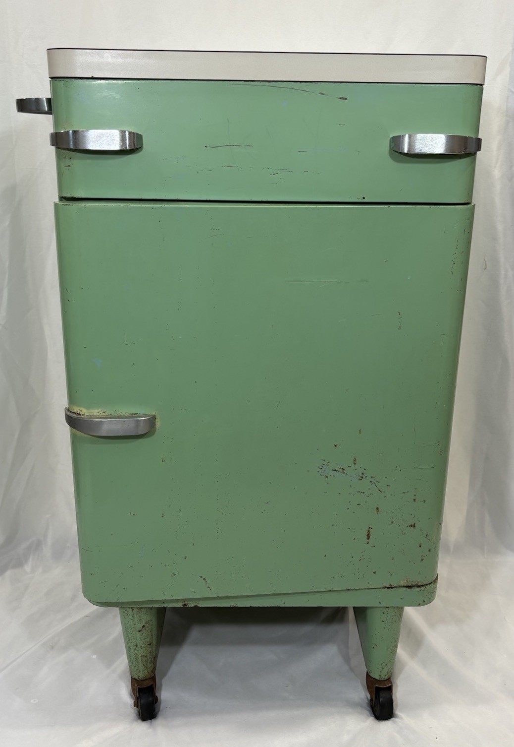 1940s Royal Metal Manufacturing Cabinet Nightstand Norman Bel Geddes Kem Weber