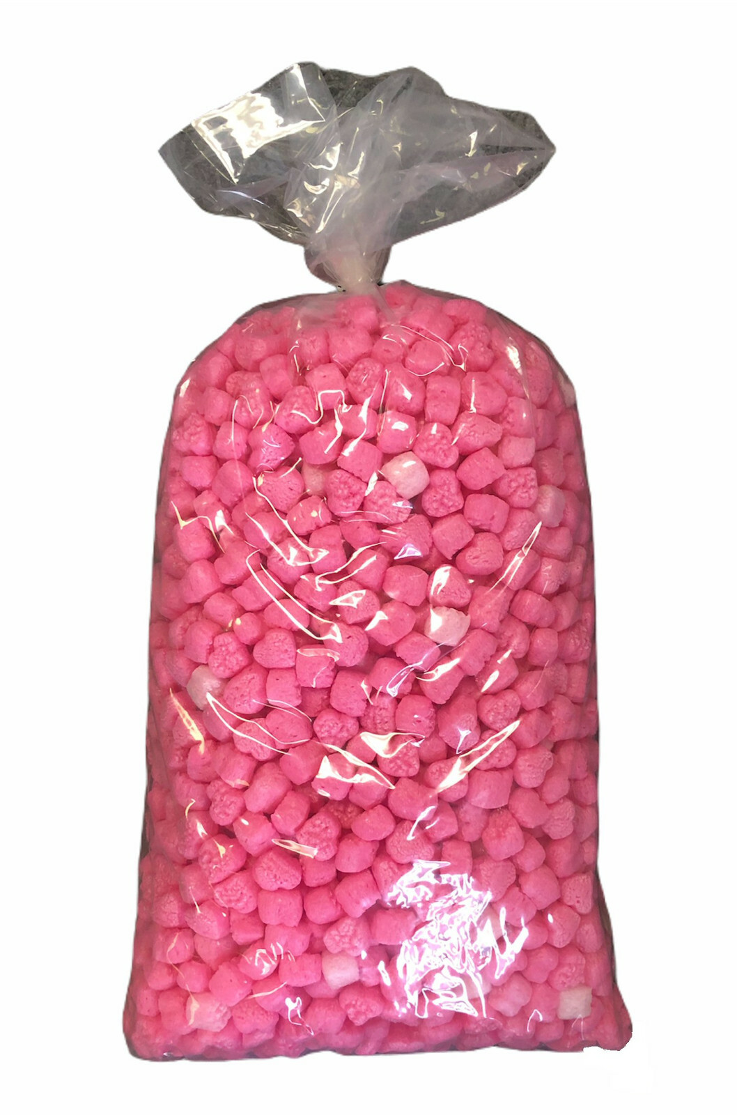 FunPak Packing Peanuts Pink Heart Shape 1.5 cu ft bag Compostable Biodegradable