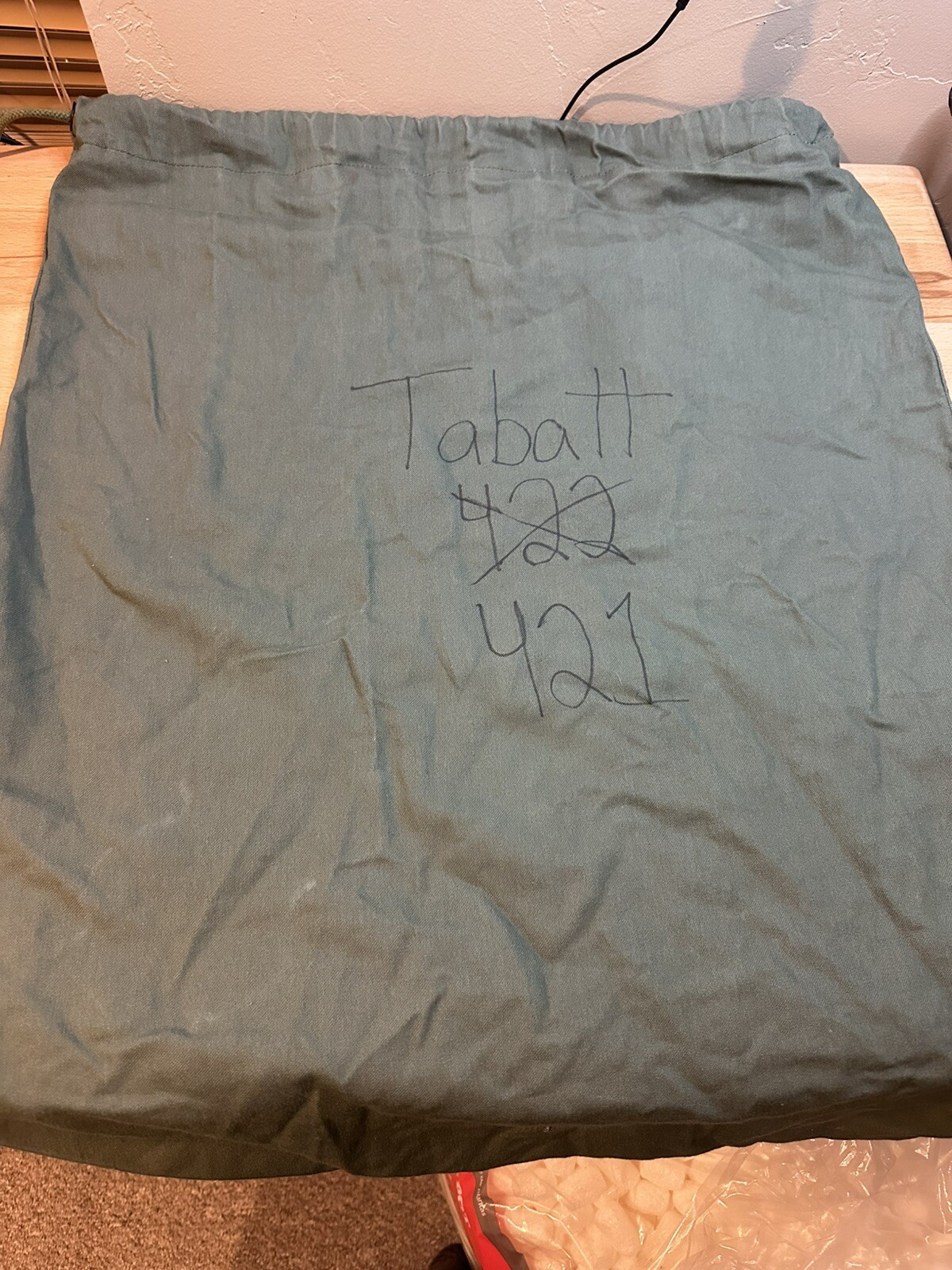 GOOD - US Military Barracks Cotton Laundry Bag Green NSN 8465-00-530-3692