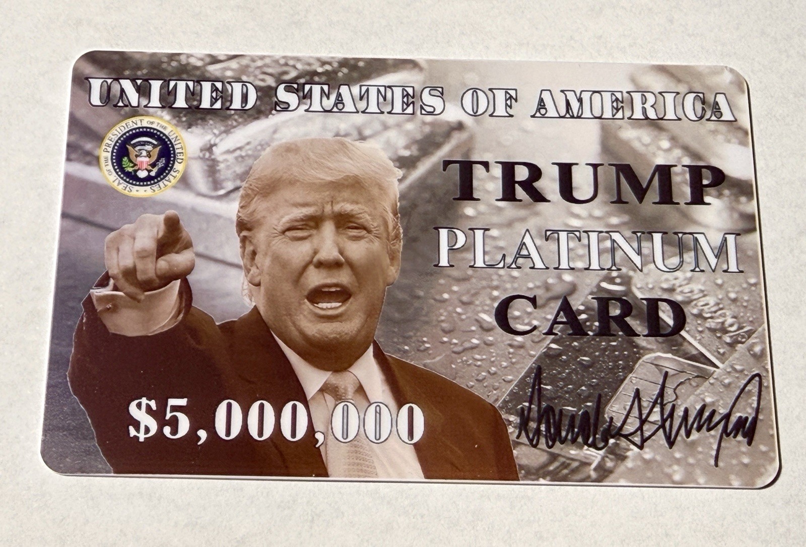 Donald Trump GOLD and PLATINUM CARDS Plastic US Visa Citizen ICE MAGA Funny Gift