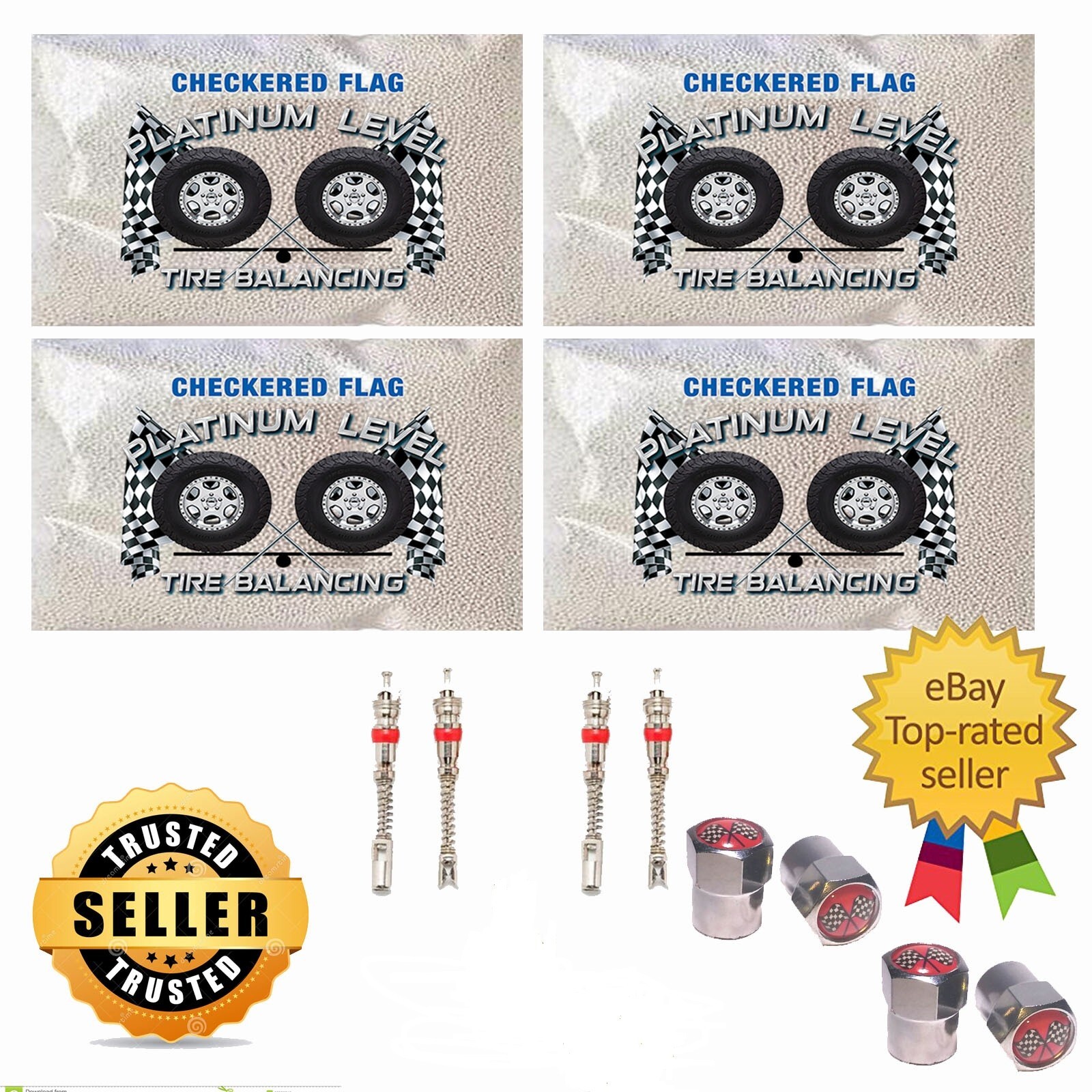 (4-12oz) Tire Balance Beads include four 12 ounce balancing bags