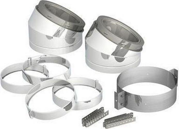 Supervent 6" ID Class A Double Wall 15° Elbow Kit Insulated Stove Pipe Support