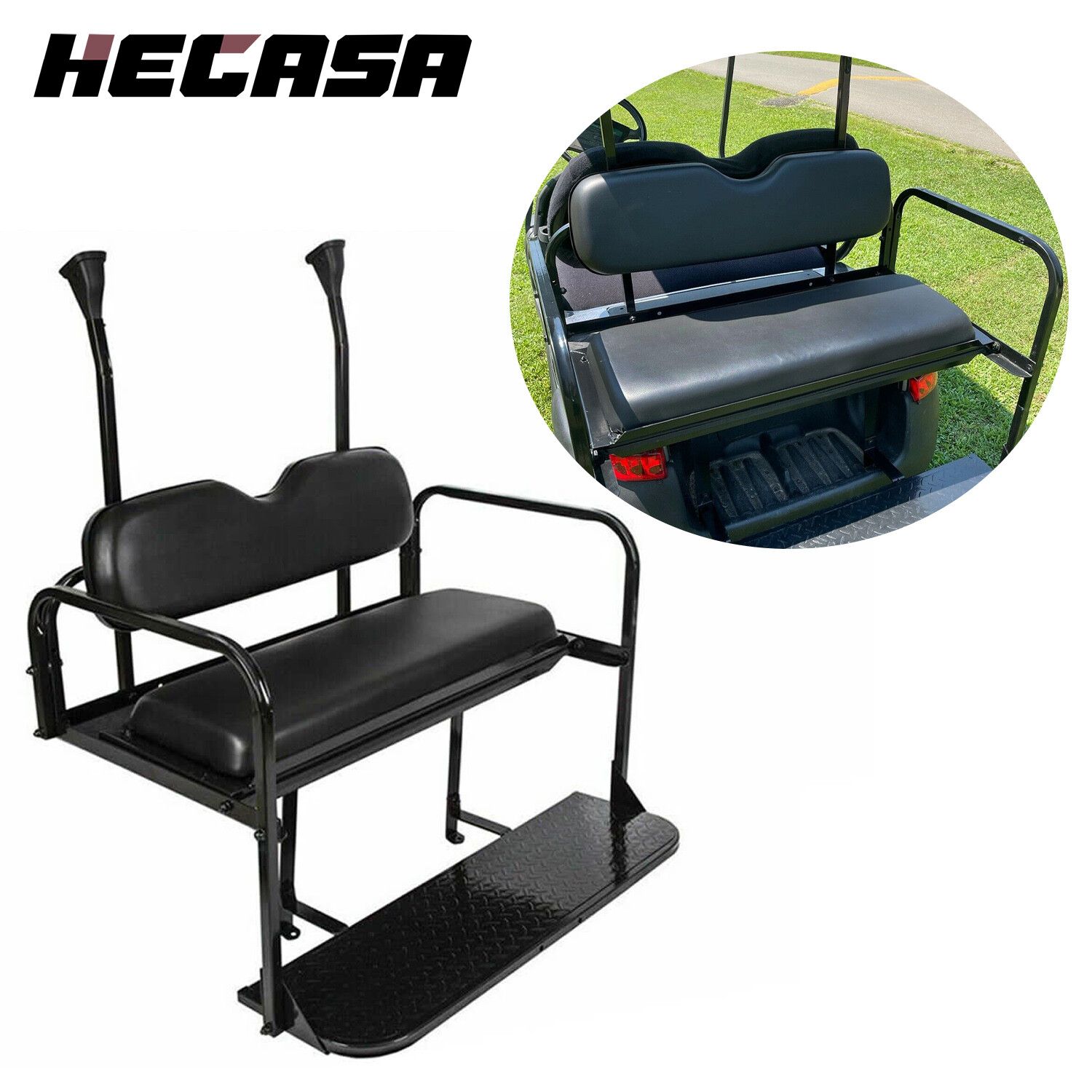Flip Flop Rear Seat Cushion Kit Folding For 2004-up Club Car Precedent Golf Cart