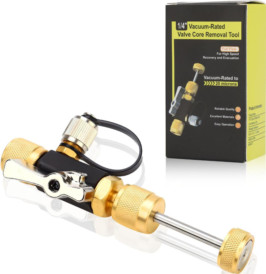 5 PACK - Valve Core Removal Tool for HVAC – Mega Flow Vacuum Rated, 1/4"