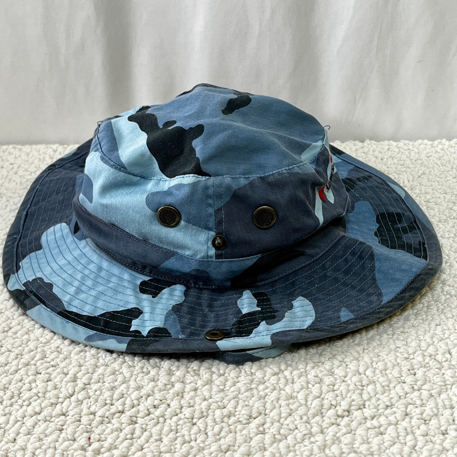 Air National Guard Bucket Hat Blue Camo Canvas Boonie Fuel Your Future O/S Promo