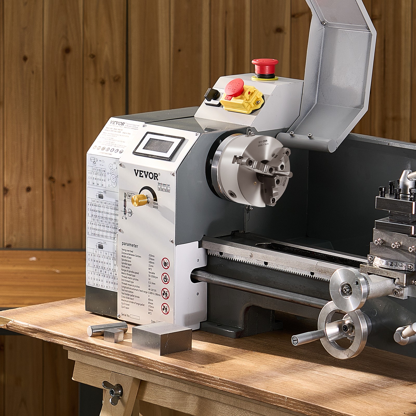 VEVOR 8 Inch 3-Jaw Self-Centering Lathe Chuck with 2 1/4 in-8 Threaded Backing