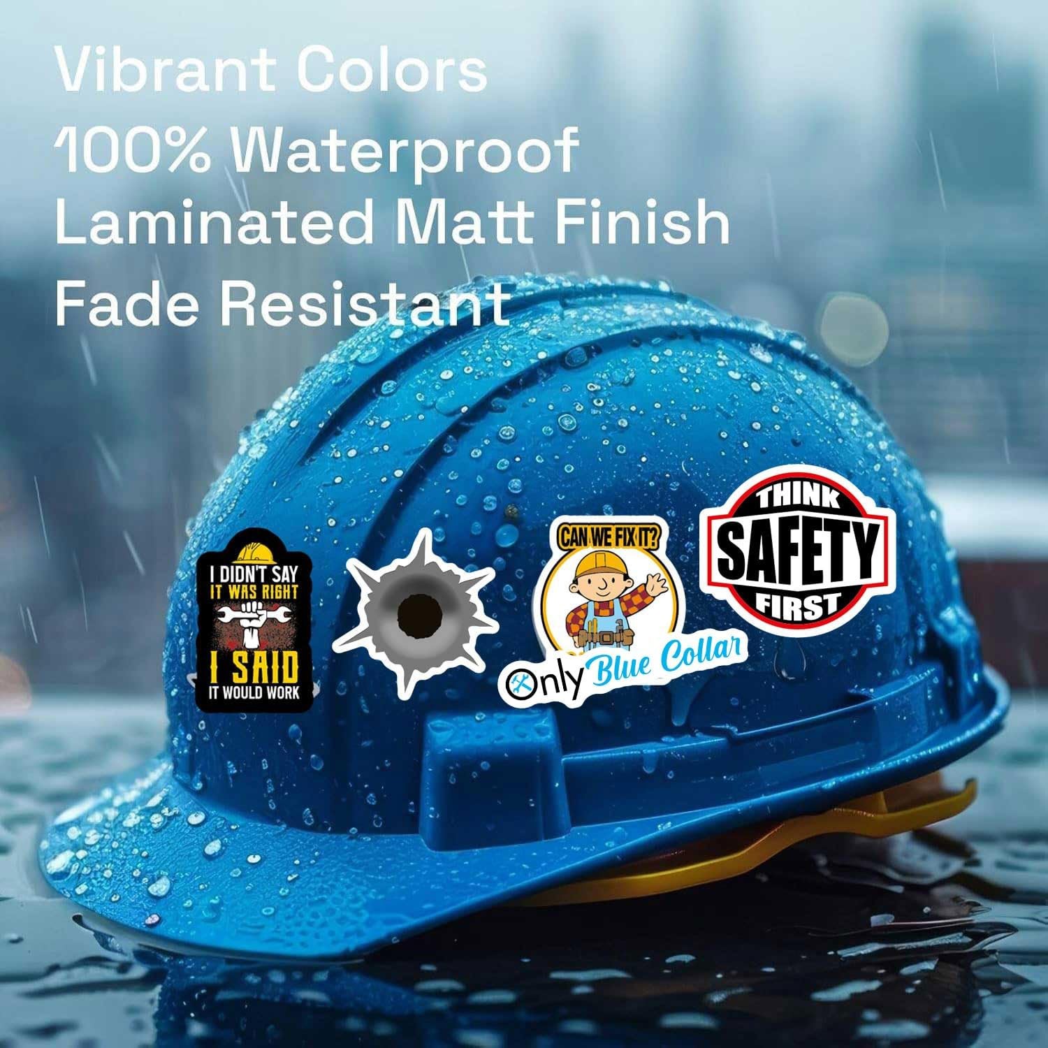150 PCS Funny Hard Hat Stickers for Adults, Blue Collar Gifts Colorful