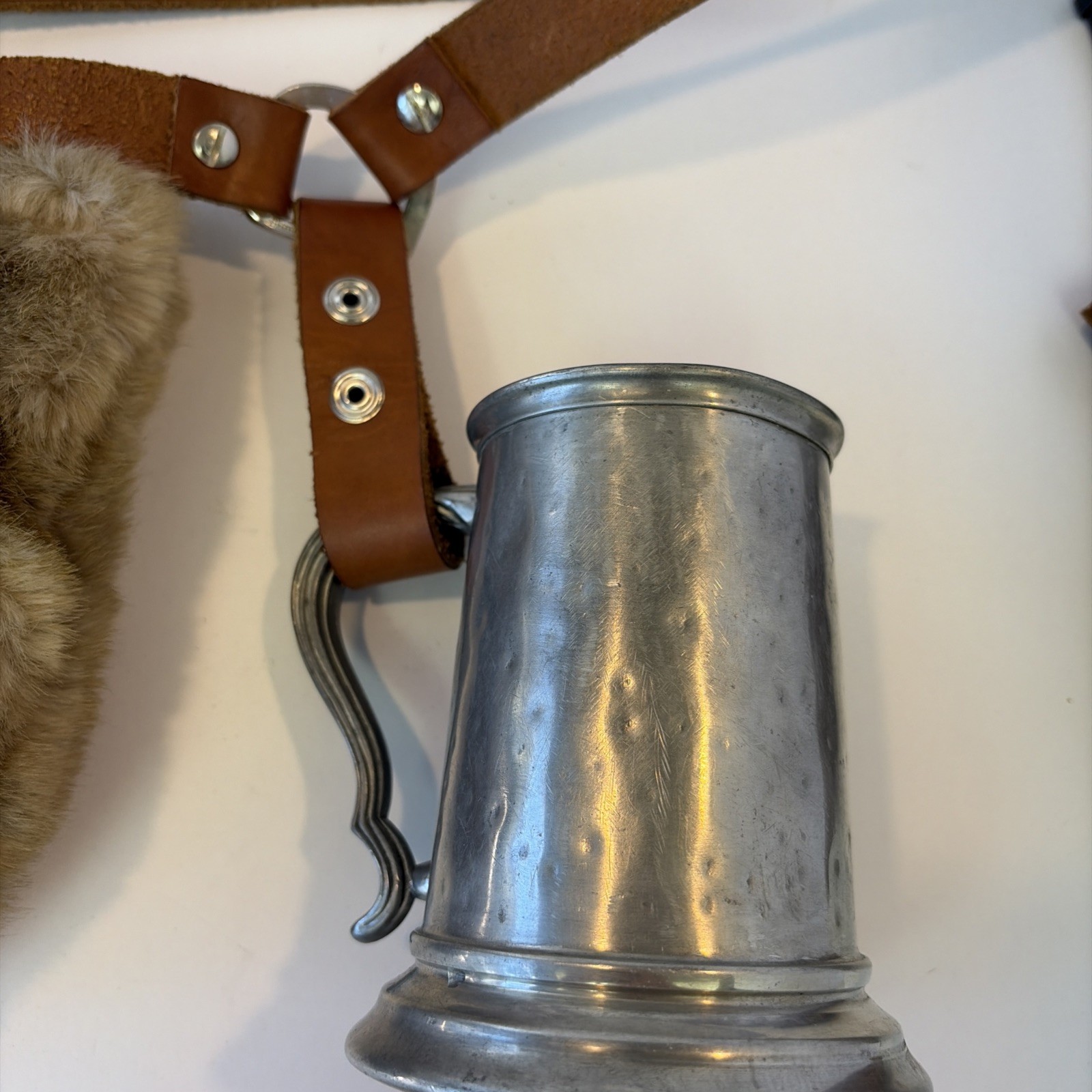Renaissance Medieval Leather XXL Belt Fur/leatherPurse Stein Bag Handmade C Pics